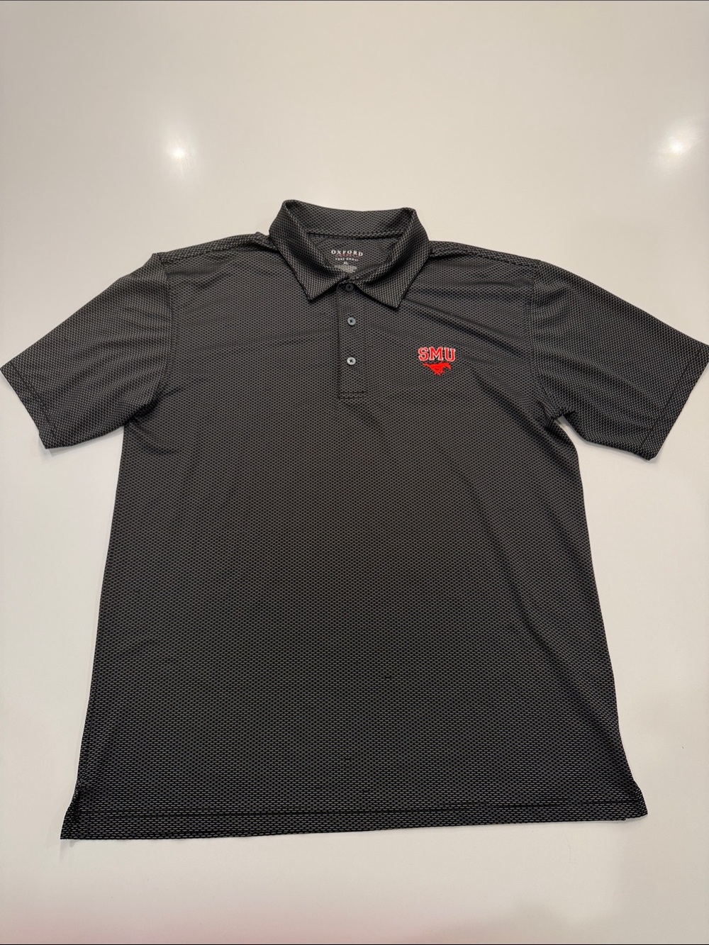 XL Oxford Men’s Black Polo with Red SMU Emblem